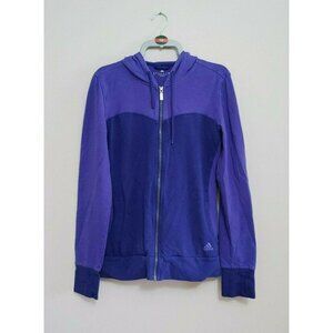 Adidas Full Zip Hoodie Women’s Size Small Purple Long Sleeve Cotton/Spandex Athl